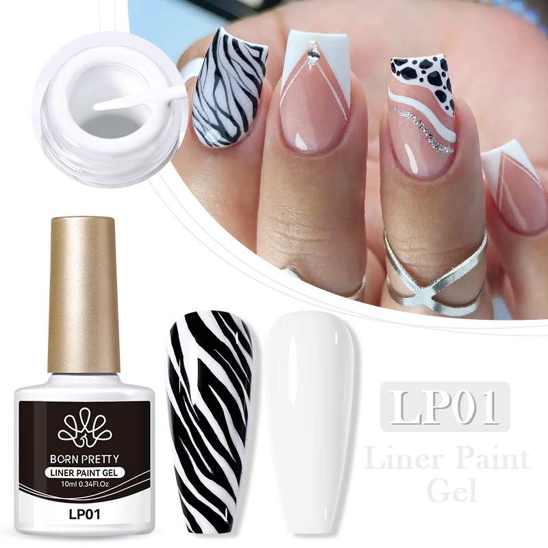 Born Pretty Liner Paint Gel 10 ml - LP01 - Fehér