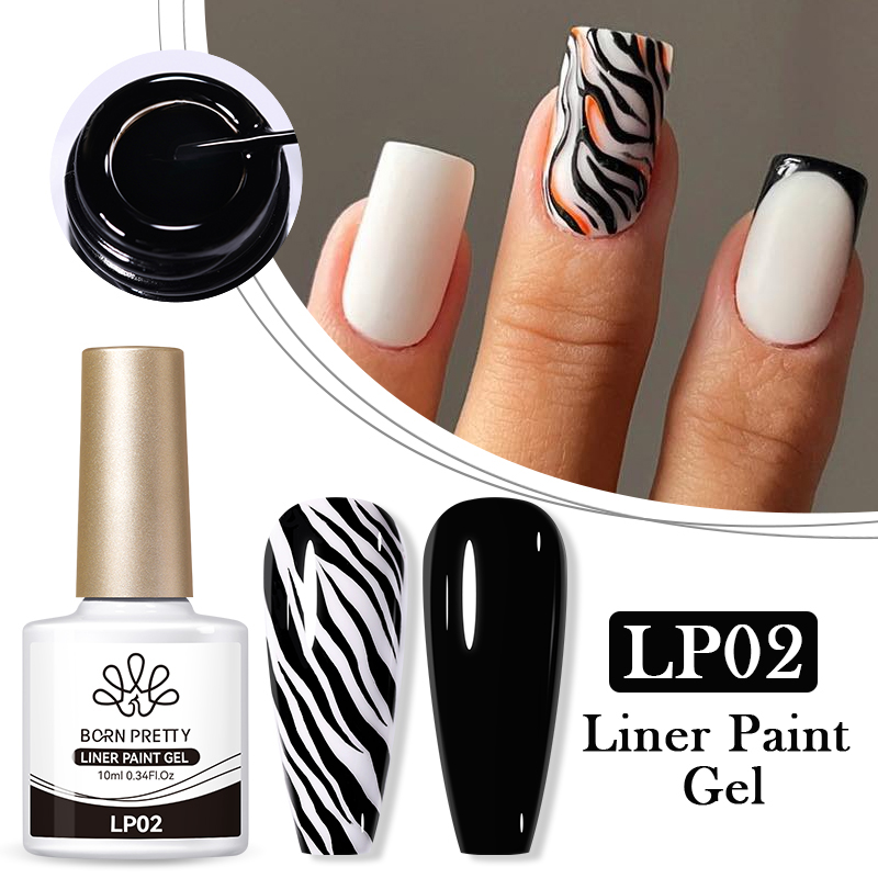 Born Pretty Liner Paint Gel 10 ml - LP02 - Fekete