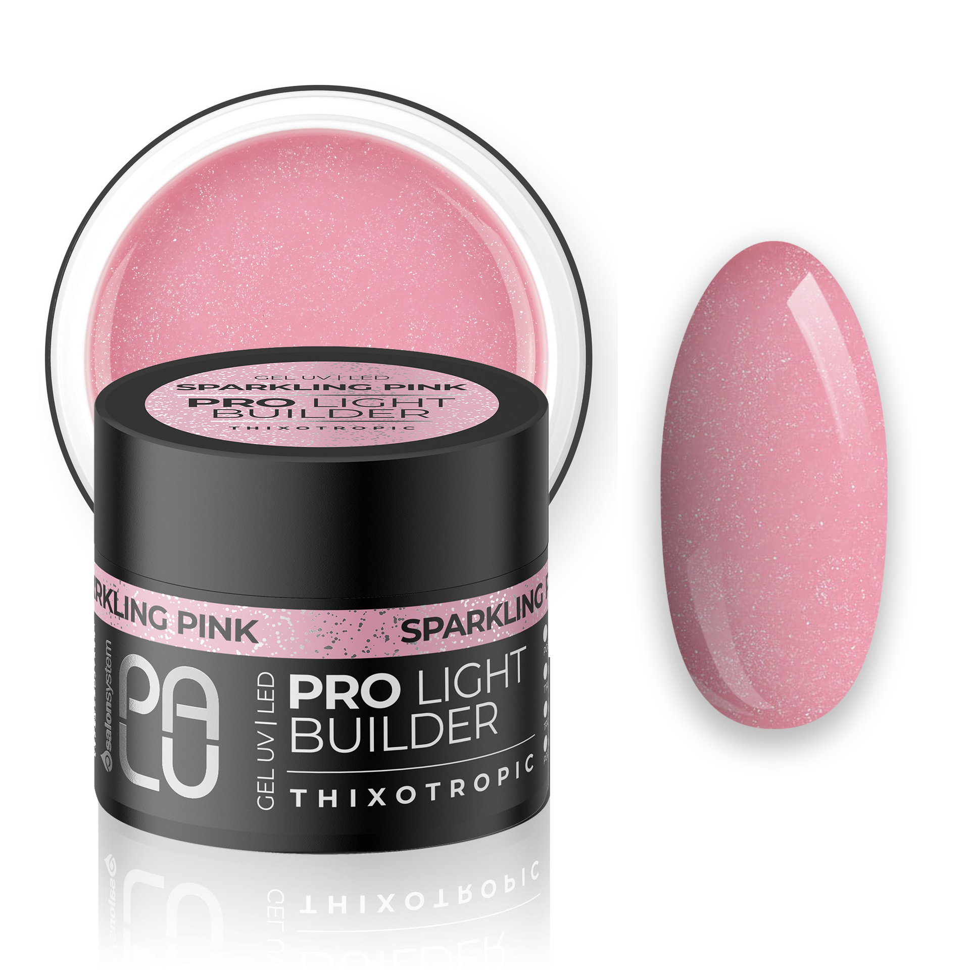 PALU Pro Light Builder építőzselé 12g - Sparkling Pink