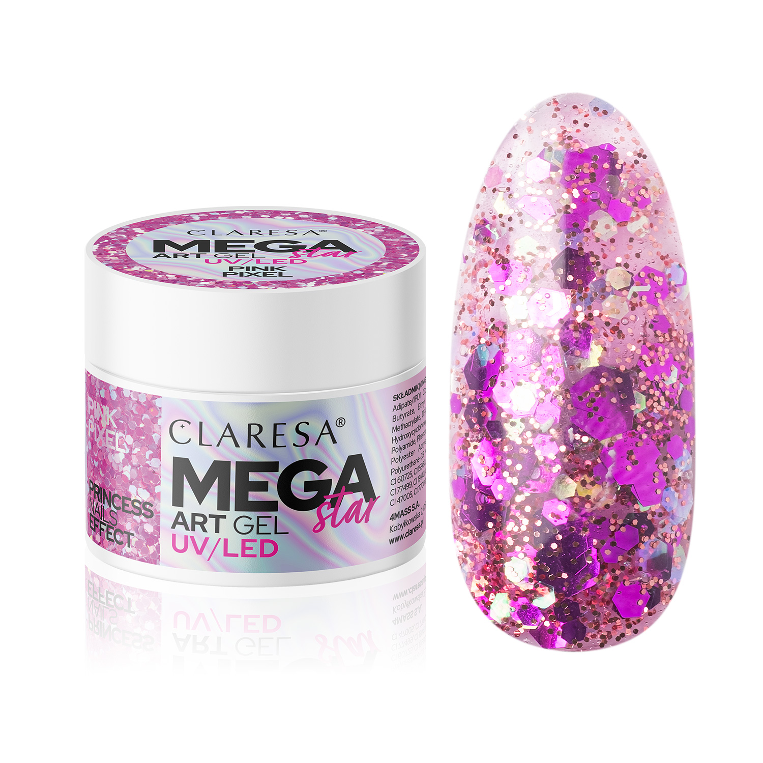 CLARESA Megastar Nail Art Gel 10 g - Pink Pixel