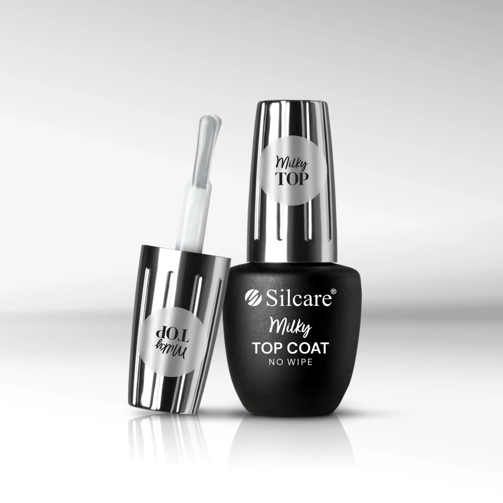 Silcare No Wipe Top Coat - 9 ml - Milky