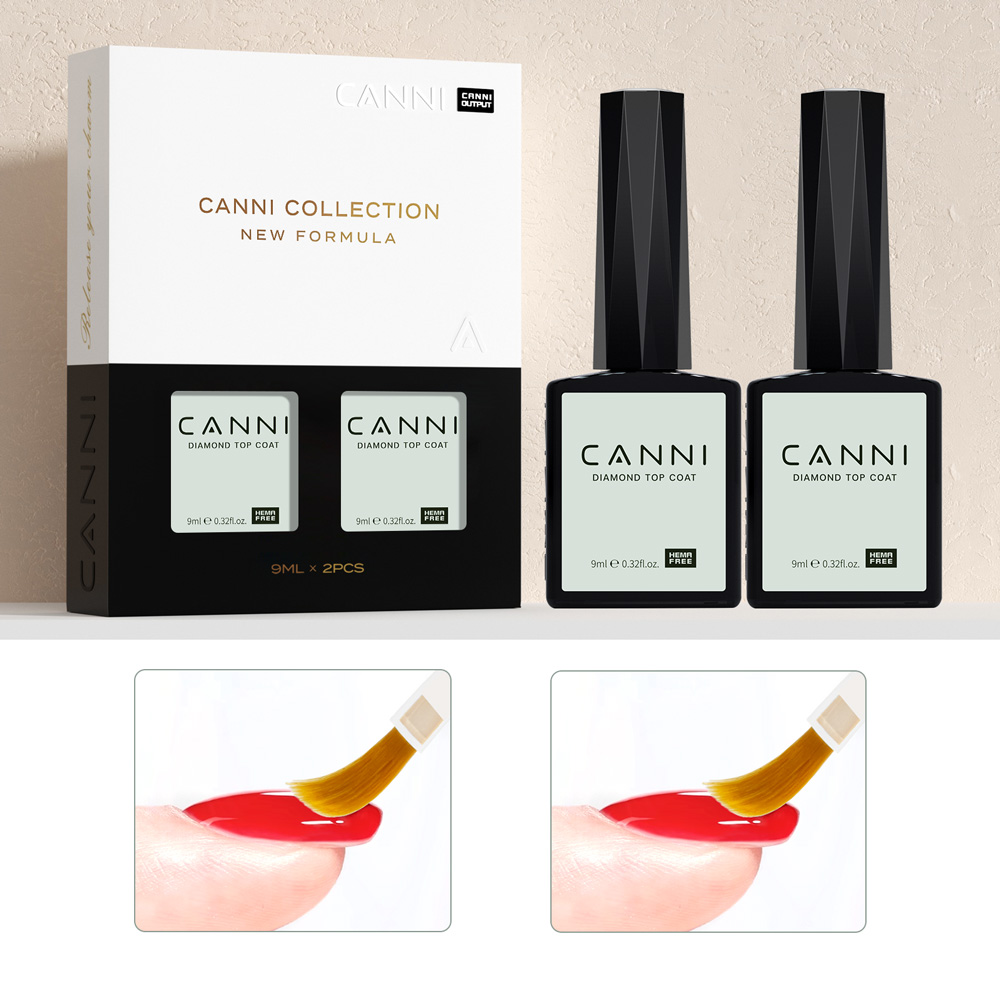 CANNI HEMA-FREE Diamond Top Coat szett 2x9 ml