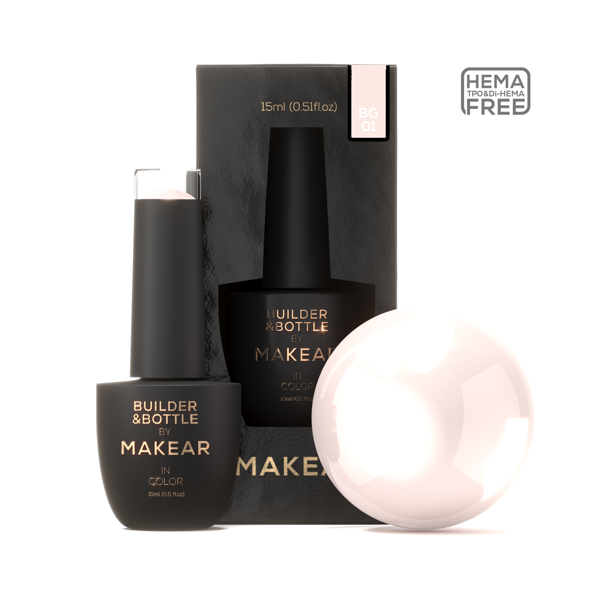 MAKEAR Builder&Bottle Base 15 ml - HEMA-FREE - BG01