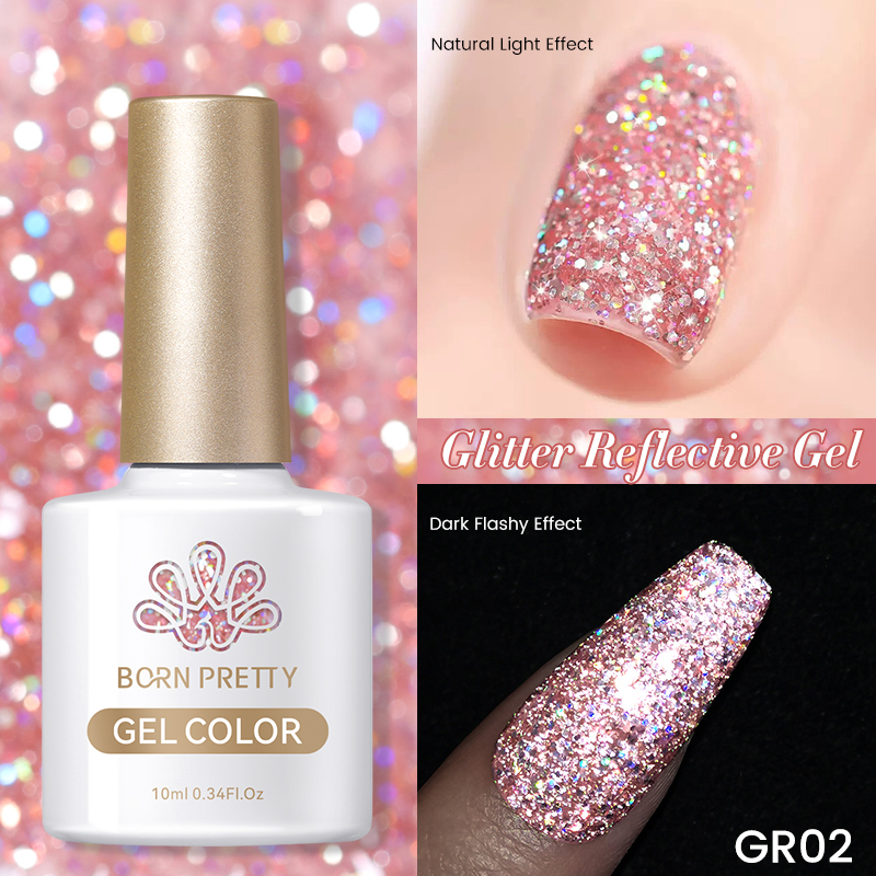 Born Pretty UV/LED gél lakk 10 ml - Fantasy Reflective Glitter GR02