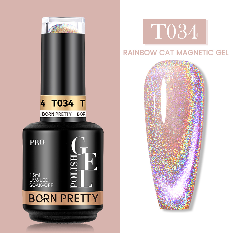 BORN PRETTY PRO UV/LED gél lakk 15 ml - T034 - Rainbow Cat Eye