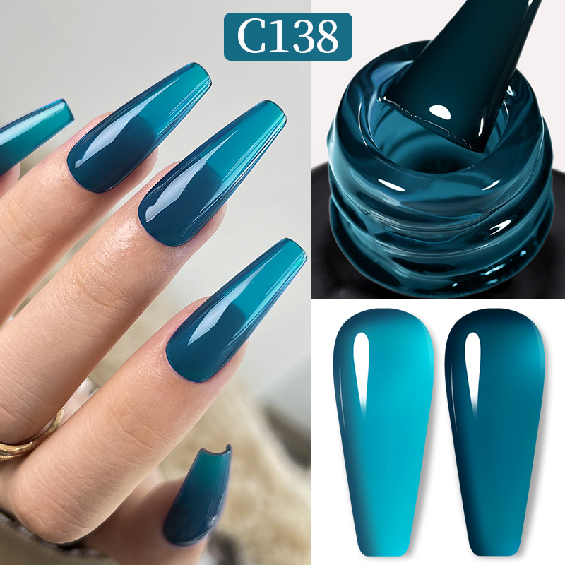 Born Pretty Pro UV/LED HEMA FREE gél lakk 15 ml - C138 - Jelly Peacock Blue