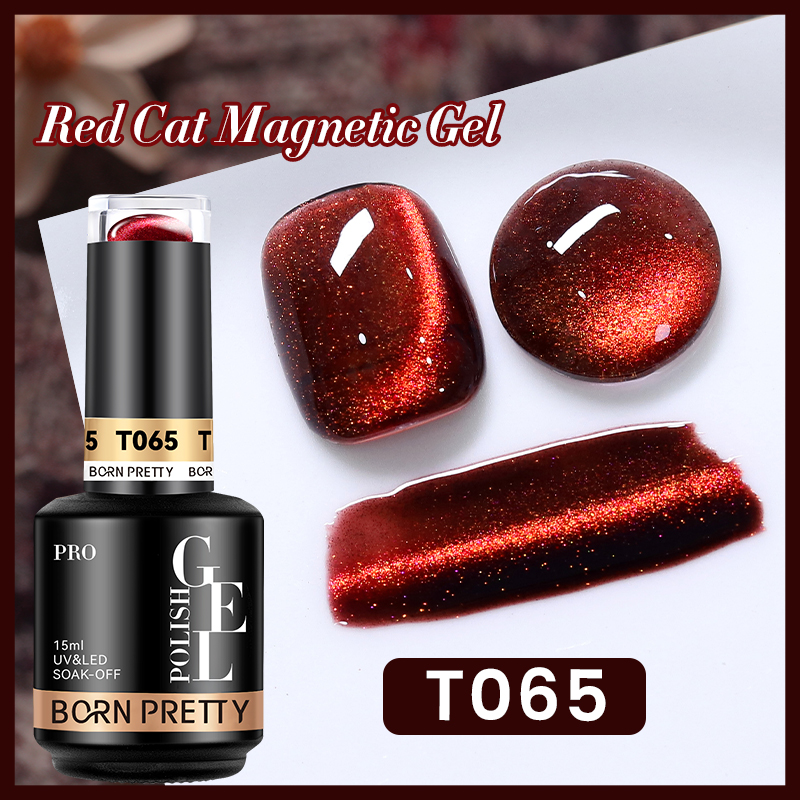 BORN PRETTY PRO UV/LED gél lakk 15 ml - T065 - Red Cat Magnetic Gel