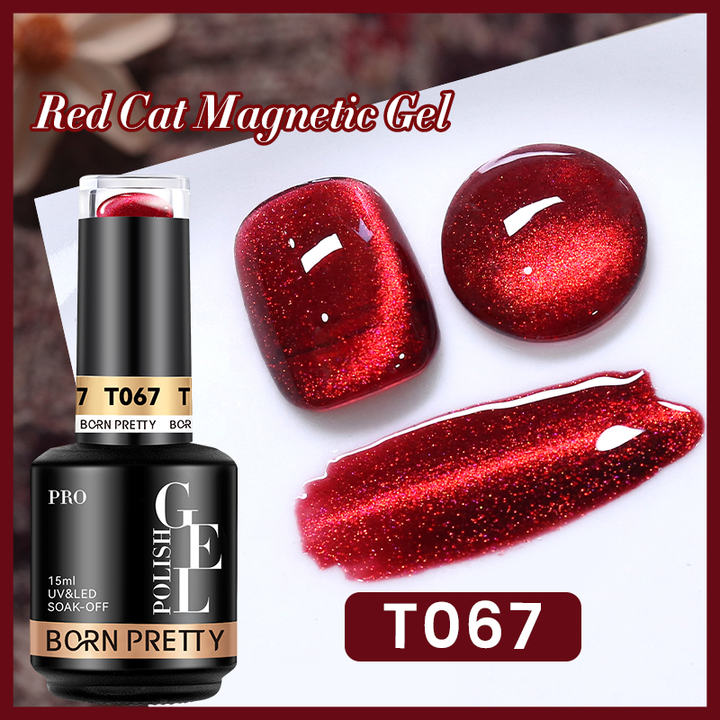 BORN PRETTY PRO UV/LED gél lakk 15 ml - T067 - Red Cat Magnetic Gel