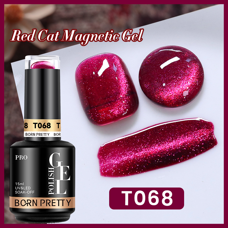 BORN PRETTY PRO UV/LED gél lakk 15 ml - T068 - Red Cat Magnetic Gel