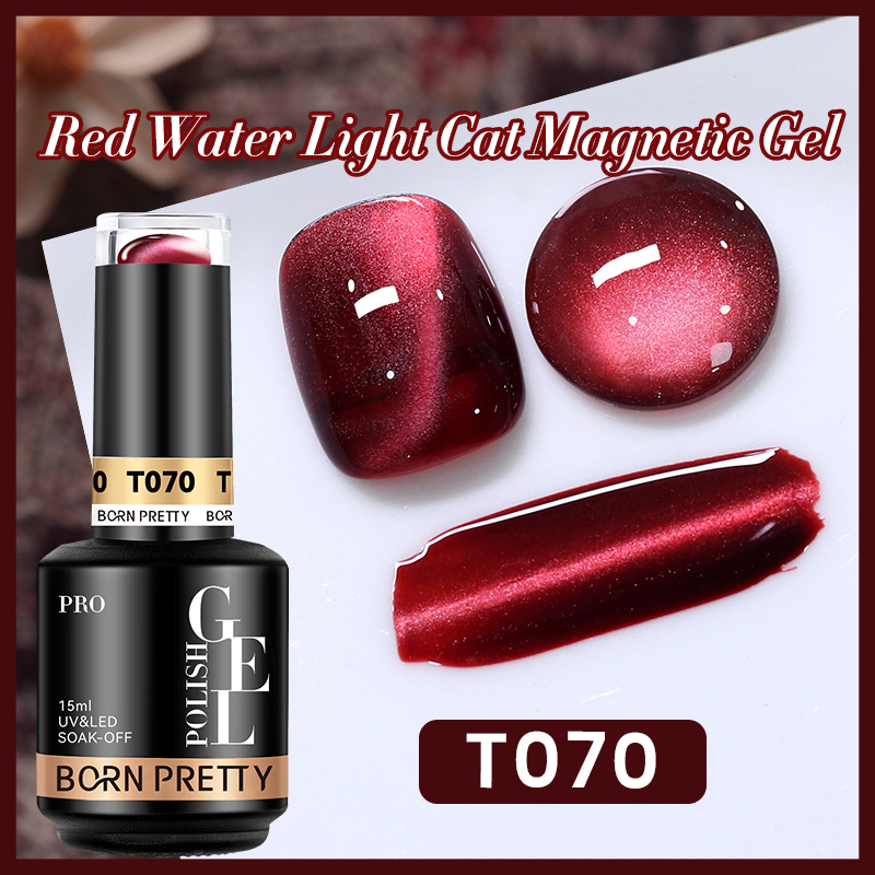 BORN PRETTY PRO UV/LED gél lakk 15 ml - T070 - Red Cat Magnetic Gel