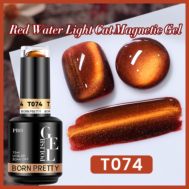 BORN PRETTY PRO UV/LED gél lakk 15 ml - T074 - Red Cat Magnetic Gel