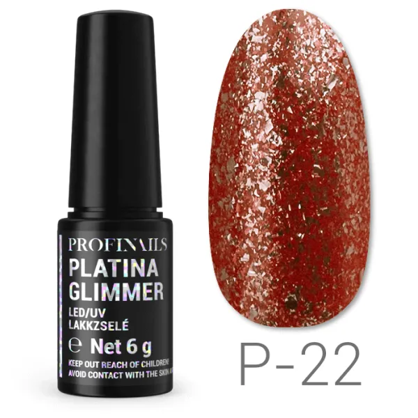 Profinails Platina Glimmer LED/UV lakkzselé 6gr P-22