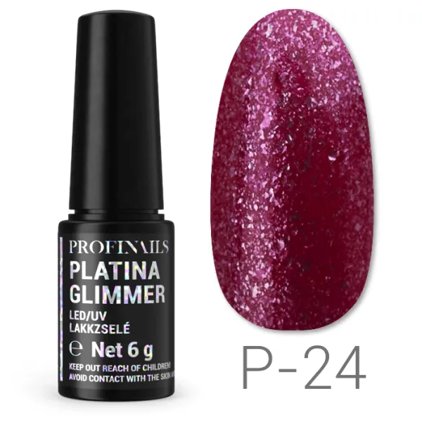 Profinails Platina Glimmer LED/UV lakkzselé 6gr P-24