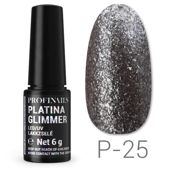 Profinails Platina Glimmer LED/UV lakkzselé 6gr P-25