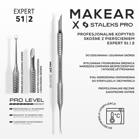 MAKEAR x STALEKS PRO EXPERT 51 - FELTOLÓ / KAPARÓ Rozsdamentes acélból