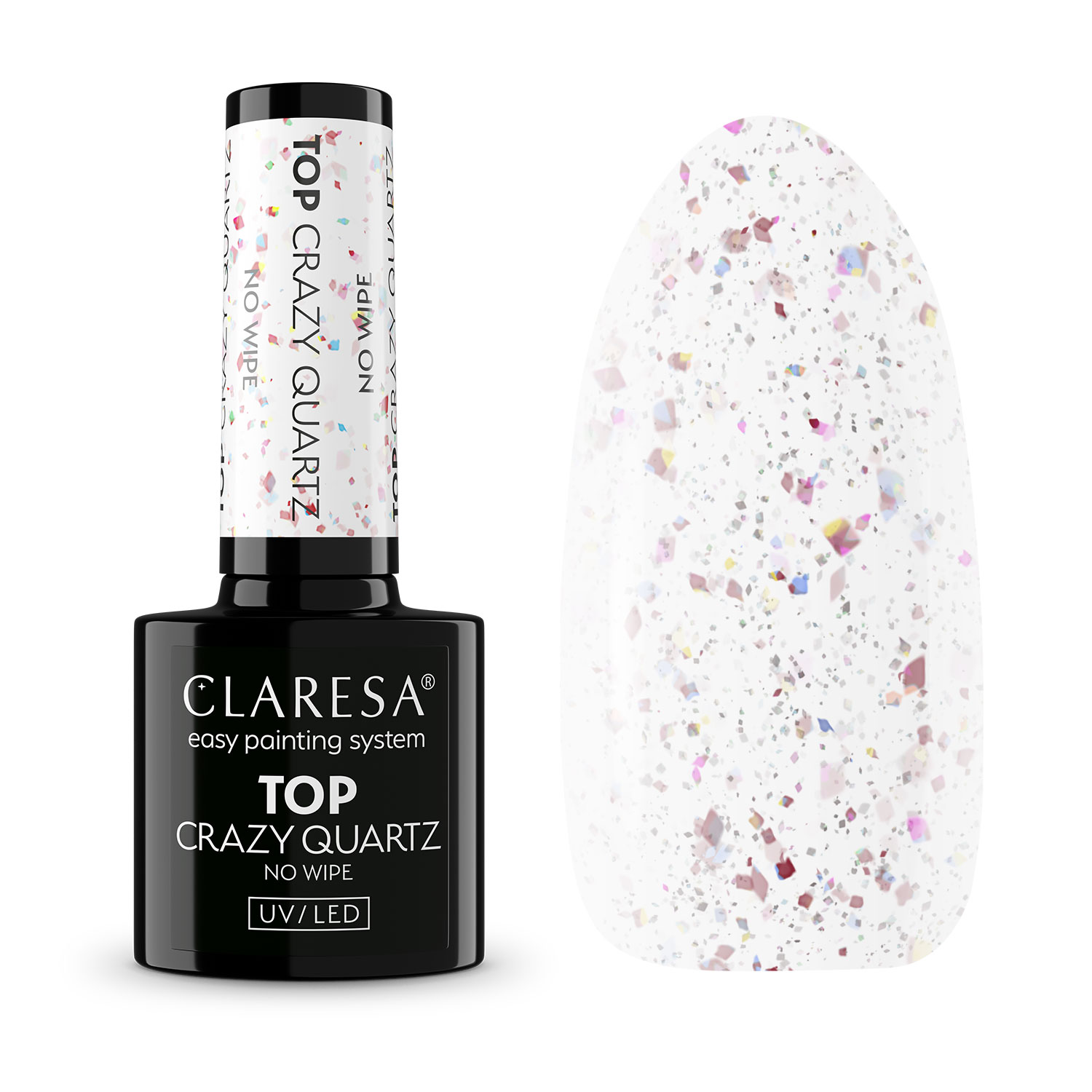 CLARESA UV/LED TOP No Wipe - Crazy Quartz - 5 g