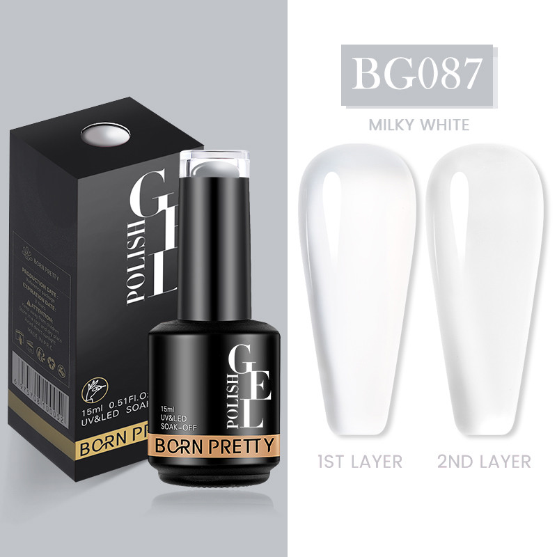 Born Pretty UV/LED gél lakk 15 ml - BG087 - Milky White